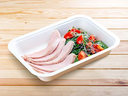 Mittagessen Truthahn mit Gemüse