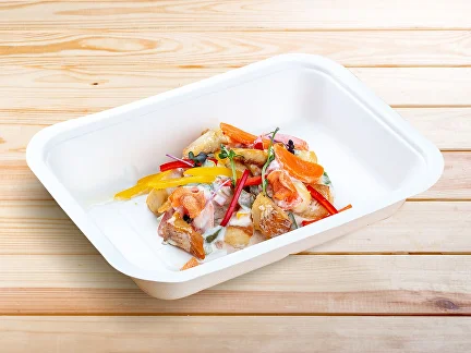 Abendessen Frikassee aus Seehecht mit Gemüse