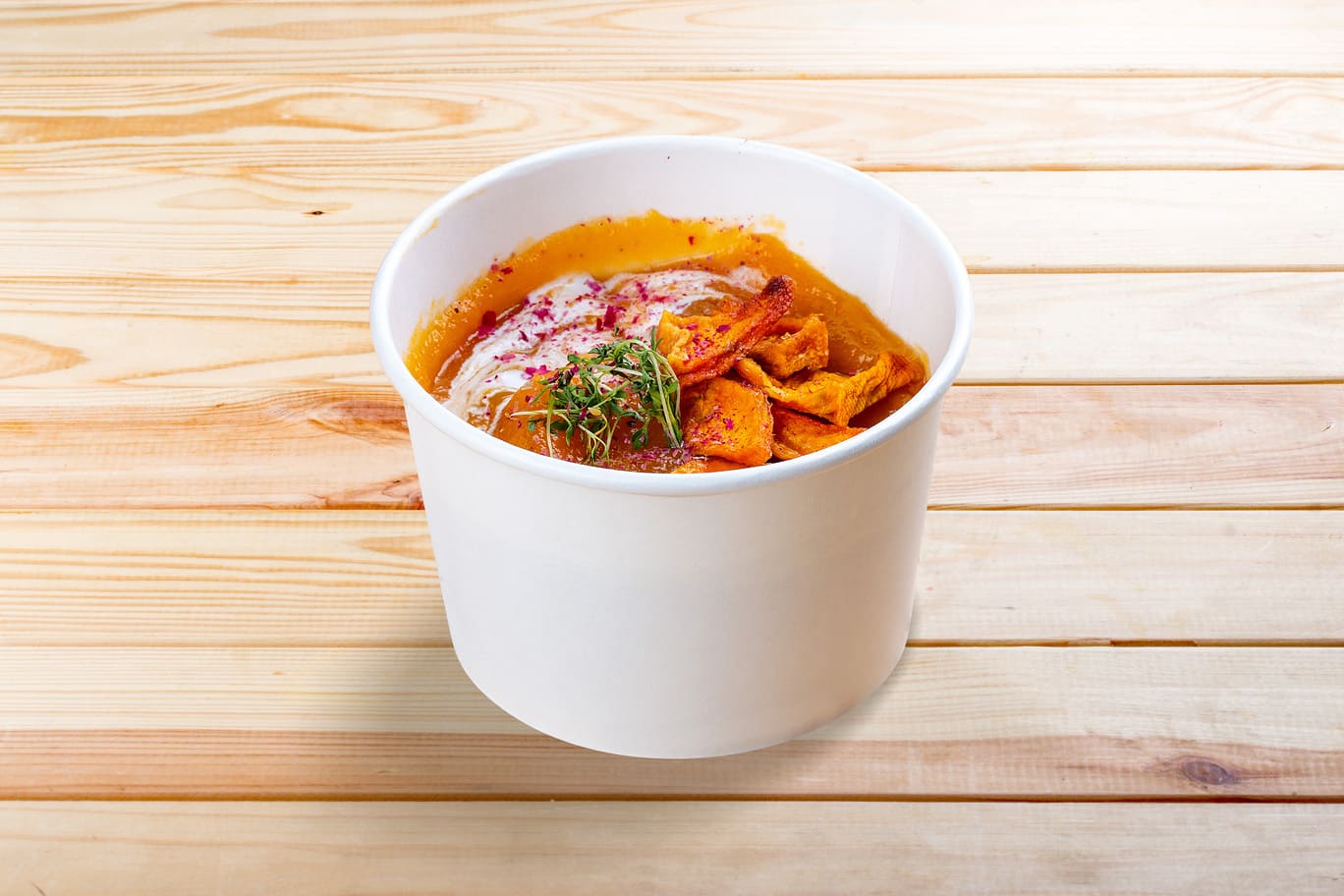 Nachmittagsimbiss Kürbiscremesuppe