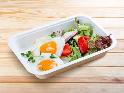 Frühstück Rührei mit Truthahn