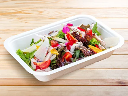 Zweites Frühstück Salat mit Sous-vide-Pute