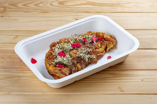Frühstück 1:
Omelett „Sorrentino“ – luftig und aromatisch